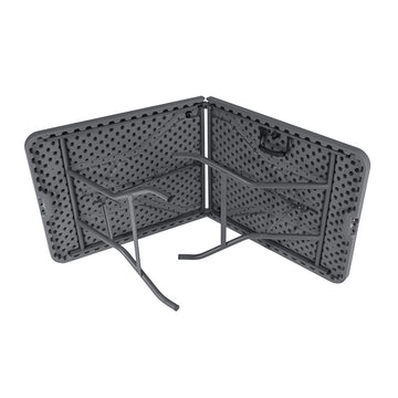 Zown Blow Moulded Rectangular Plastic Fold-in-Half Table - 6ft x 2ft 6in (1830 x 760mm)